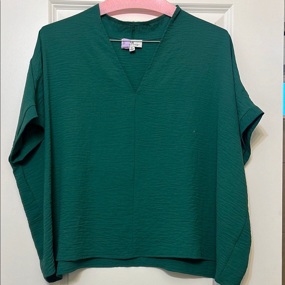 Elegant Green V-Neck Top